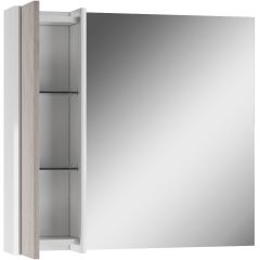 Шкаф-зеркало Uno 80 Дуб серый левый/правый Домино (DU1504HZ) в Нягани - nyagan.mebel24.online | фото 4