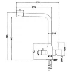 Смеситель д/кухни MELANA-F610304 Stello нерж.сталь, с переключателем на фильтр, однорычажный, сатин в Нягани - nyagan.mebel24.online | фото 4