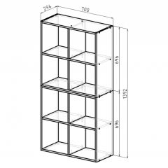 Стеллаж 8 секций (дуб сонома) в Нягани - nyagan.mebel24.online | фото 2
