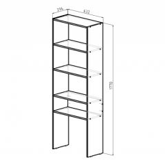 Стеллаж Элемент-1 (дуб сонома) в Нягани - nyagan.mebel24.online | фото 2