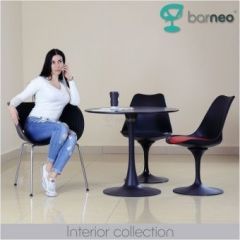 Стол Barneo T-3 Tulip style (RAL9017 черный, D100) в Нягани - nyagan.mebel24.online | фото 2