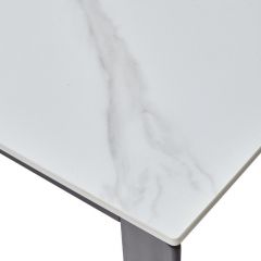 Стол CORNER 120 MATT WHITE MARBLE SOLID CERAMIC / BLACK, ®DISAUR в Нягани - nyagan.mebel24.online | фото 8