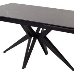 Стол FORIO 160 MATT BLACK MARBLE SOLID CERAMIC / BLACK, ®DISAUR в Нягани - nyagan.mebel24.online | фото
