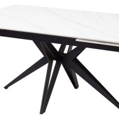 Стол FORIO 160 MATT WHITE MARBLE SOLID CERAMIC / BLACK, ®DISAUR в Нягани - nyagan.mebel24.online | фото