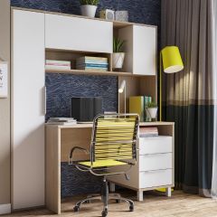Стол рабочий 12.95 N Комфорт (Дуб сонома, Белый PE шагрень) в Нягани - nyagan.mebel24.online | фото