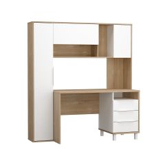 Стол рабочий 12.95 N Комфорт (Дуб сонома, Белый PE шагрень) в Нягани - nyagan.mebel24.online | фото 2