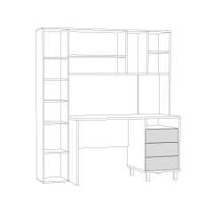 Стол рабочий 12.95 N Комфорт (Дуб сонома, Белый PE шагрень) в Нягани - nyagan.mebel24.online | фото 3