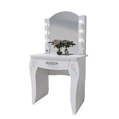 Стол туалетный Розалия №12 + ПОДСВЕТКА (лиственница белая, омела) в Нягани - nyagan.mebel24.online | фото 1