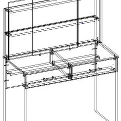 СОФИЯ Стол косметический (венге/дуб белфорд) в Нягани - nyagan.mebel24.online | фото 3