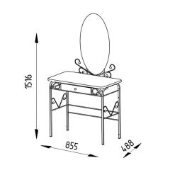 Столик дамский с ящиком ЛДСП белый/белый в Нягани - nyagan.mebel24.online | фото 2