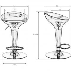 Стул барный DOBRIN BOMBA LM-1004 (серебряный металлик) в Нягани - nyagan.mebel24.online | фото