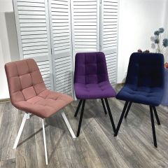 Стул CHILLI-Q SQUARE розовый #15, велюр / белый каркас, 4 шт./1 к, М-City в Нягани - nyagan.mebel24.online | фото 5