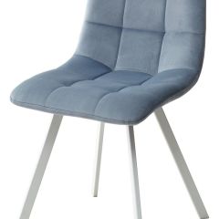 Стул CHILLI SQUARE G108-56 пудровый синий, велюр/ белый каркас М-City в Нягани - nyagan.mebel24.online | фото