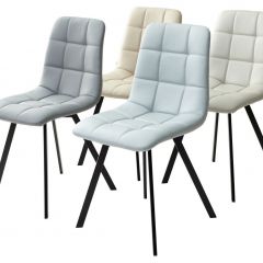 Стул CHILLI SQUARE HK017-02 серо-бежевый, PU/ черный каркас М-City в Нягани - nyagan.mebel24.online | фото 3