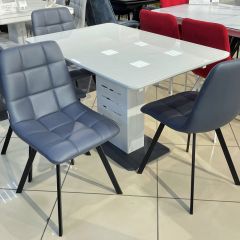Стул CHILLI SQUARE HK017-09 серо-черничный, PU/ черный каркас М-City в Нягани - nyagan.mebel24.online | фото 6
