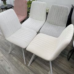 Стул ELVIS WZ2042-18 белая галька фактурный велюр / белый каркас М-City в Нягани - nyagan.mebel24.online | фото 6