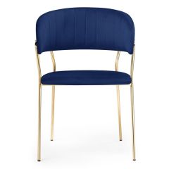 Стул на металлокаркасе Kamelia dark blue / gold в Нягани - nyagan.mebel24.online | фото 2