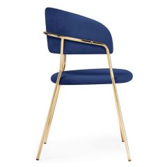 Стул на металлокаркасе Kamelia dark blue / gold в Нягани - nyagan.mebel24.online | фото 3