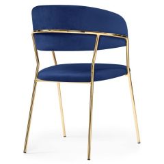 Стул на металлокаркасе Kamelia dark blue / gold в Нягани - nyagan.mebel24.online | фото 4