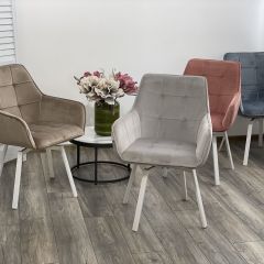 Стул MAVERICK 360 град. поворот. BLUVEL-40 BEIGE/ белый каркас, М-City в Нягани - nyagan.mebel24.online | фото 3