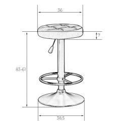 Табурет барный DOBRIN BRUNO LM-5008 (бело-чёрный) в Нягани - nyagan.mebel24.online | фото 2