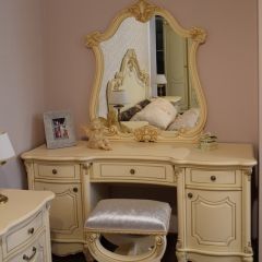 Туалетный стол + Зеркало Мона Лиза (крем) в Нягани - nyagan.mebel24.online | фото 6