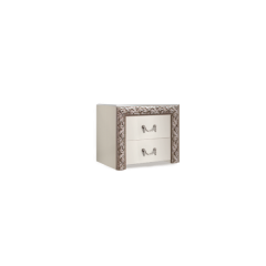 Тумба прикроватная (2 ящика) Тиффани Premium слоновая кость/серебро (ТФТП-2(П) в Нягани - nyagan.mebel24.online | фото