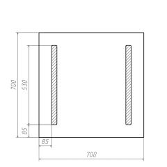 Зеркало Good Light 2-70 с подсветкой Домино (GL7012Z) в Нягани - nyagan.mebel24.online | фото 6