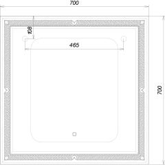 Зеркало Паликир 700х700 с подсветкой Домино (GL7051Z) в Нягани - nyagan.mebel24.online | фото 6