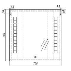 Зеркало Quadro 70 alum с подсветкой Sansa (SQ1016Z) в Нягани - nyagan.mebel24.online | фото 6