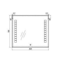 Зеркало Quadro 80 alum с подсветкой Sansa (SQ1017Z) в Нягани - nyagan.mebel24.online | фото 7