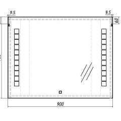 Зеркало Quadro 90 alum с подсветкой Sansa (SQ1018Z) в Нягани - nyagan.mebel24.online | фото 7