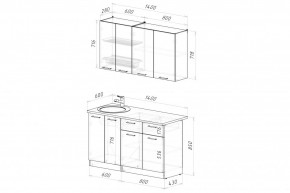 АСАЯ Кухонный гарнитур Медиум 1400 мм в Нягани - nyagan.mebel24.online | фото 2