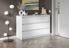 АЙДЕН КМ06-1200 Комод 6 ящиков (белый) в Нягани - nyagan.mebel24.online | фото
