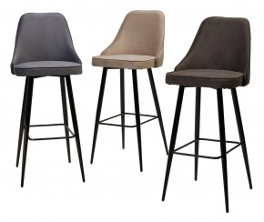 Барный стул NEPAL-BAR ГРАФИТ #14, велюр/ черный каркас (H=78cm) М-City в Нягани - nyagan.mebel24.online | фото 3