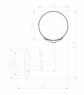 Бра Maytoni Erich MOD221-WL-01-G в Нягани - nyagan.mebel24.online | фото 2