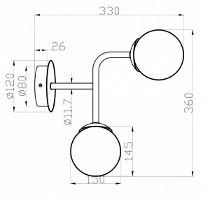 Бра Maytoni Erich MOD221-WL-02-G в Нягани - nyagan.mebel24.online | фото 3