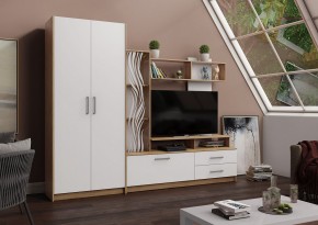 ДАРЬЯ Гостиная (Дуб Вотан/Белый глянец) в Нягани - nyagan.mebel24.online | фото