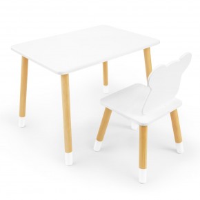 Детский комплект стол и стул «Мишка» Rolti Baby (белый/береза, массив березы/мдф) в Нягани - nyagan.mebel24.online | фото