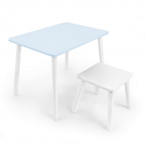 Детский комплект стол и табурет Rolti Baby (голубая столешница/белое сиденье/белые ножки) в Нягани - nyagan.mebel24.online | фото