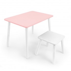 Детский комплект стол и табурет Rolti Baby (розовая столешница/белое сиденье/белые ножки) в Нягани - nyagan.mebel24.online | фото