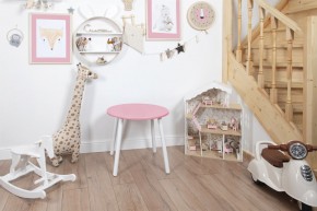 Детский стол круглый Rolti Baby (розовый/белый, массив березы/мдф) в Нягани - nyagan.mebel24.online | фото