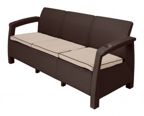 Диван Yalta Premium Sofa 3 Set (Ялта) шоколадный (+подушки под спину) в Нягани - nyagan.mebel24.online | фото