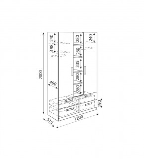 Дуглас (подростковая) М02 Шкаф трехсекционный в Нягани - nyagan.mebel24.online | фото 3