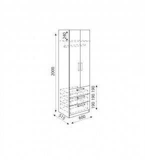 Дуглас (подростковая) М04 Шкаф с ящиками в Нягани - nyagan.mebel24.online | фото 3