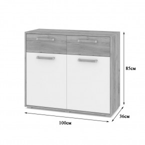 ФЛОРИДА Гостиная (модульная) дуб серый/белый в Нягани - nyagan.mebel24.online | фото 6