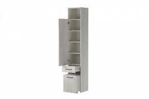 ИТАЛИЯ П1Я-400 Пенал с пуфом  (дуб крафт белый) в Нягани - nyagan.mebel24.online | фото 2