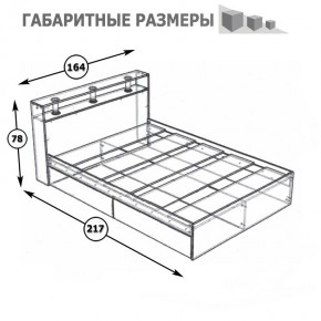 Камелия Кровать 1600, цвет венге/дуб лоредо, ШхГхВ 163,5х217х78,2 см., сп.м. 1600х2000 мм., без матраса, основание есть в Нягани - nyagan.mebel24.online | фото 4