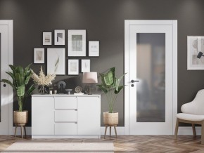 Комод 2-ств. с 3 ящиками "Бьянко" (Белый лофт) в Нягани - nyagan.mebel24.online | фото 2