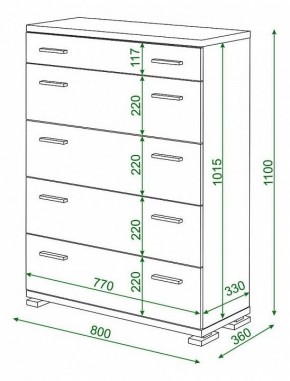 Комод Домино КМ-2 в Нягани - nyagan.mebel24.online | фото 3